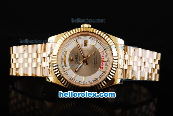 Rolex Day-Date II Automatic Movement Full Gold with Grey Dial and Stick Markers - Click Image to Close